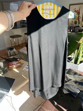 Theory Silk Black Sleeveless Tunic Top….longer in back